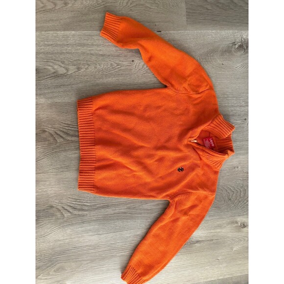 Boys IZOD 4T quarter zip pullover sweater Orange - Picture 1 of 4